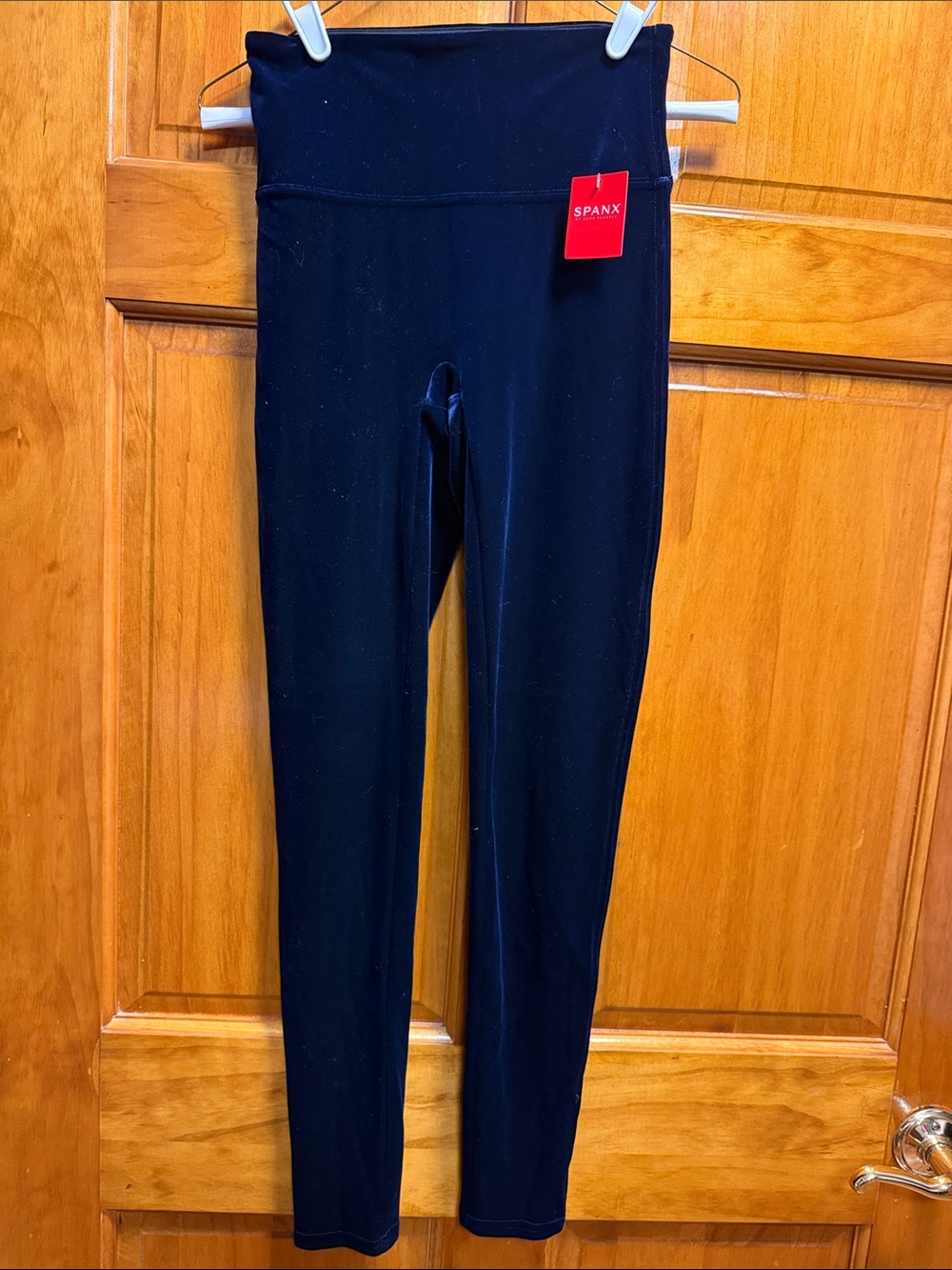 SPANX Woman Solid Blue High-Waist Leggings